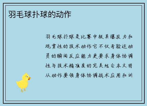 羽毛球扑球的动作